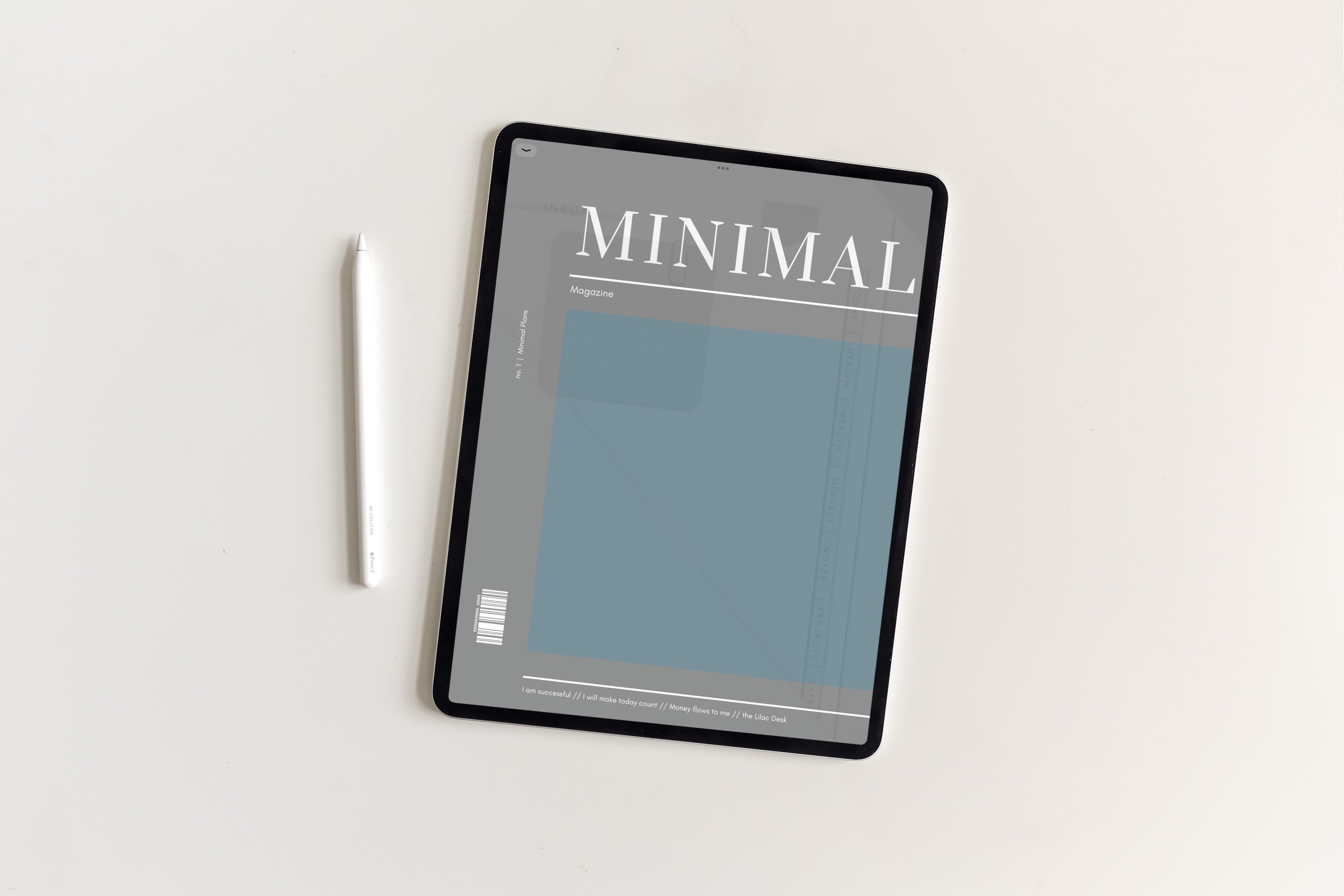 Undated Minimal Plans  Blue Digital Planner – the Lilac Desk