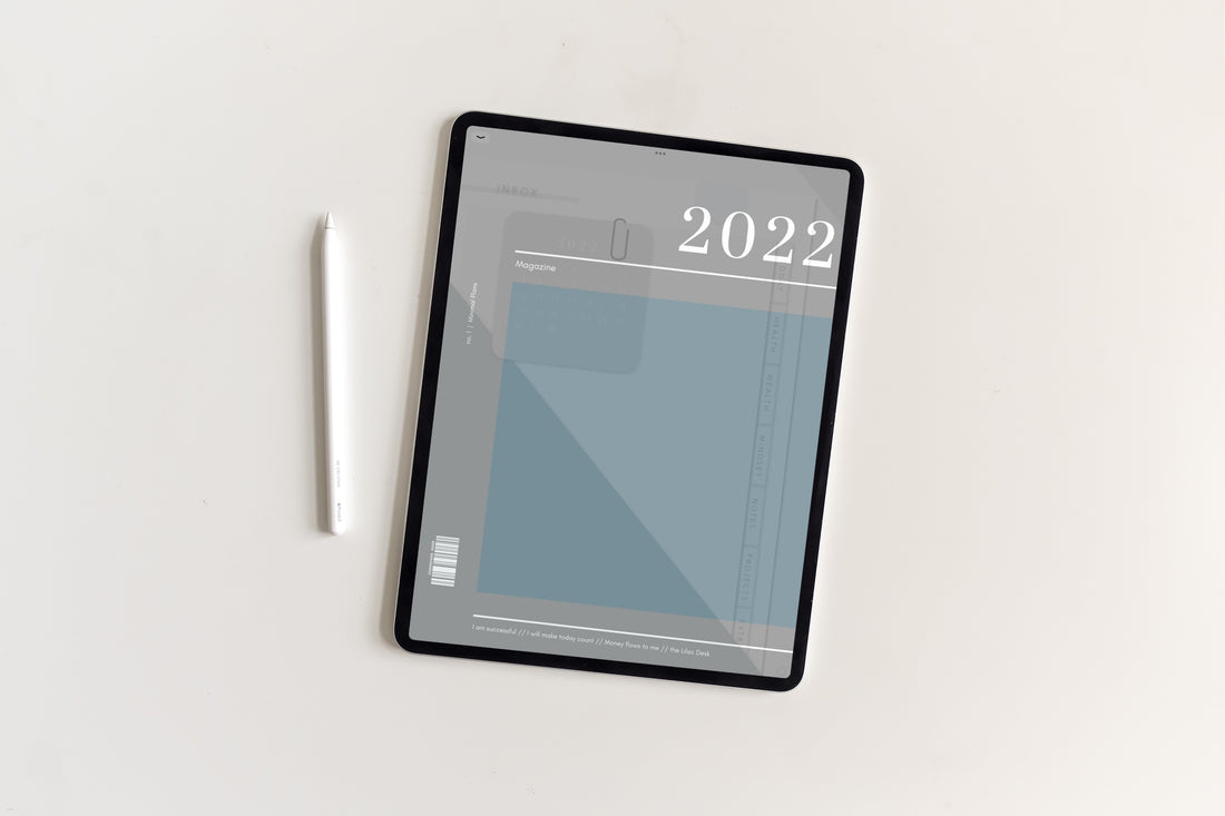 2022 Minimal Plans | Blue Digital Planner | Magazine Cover Edition